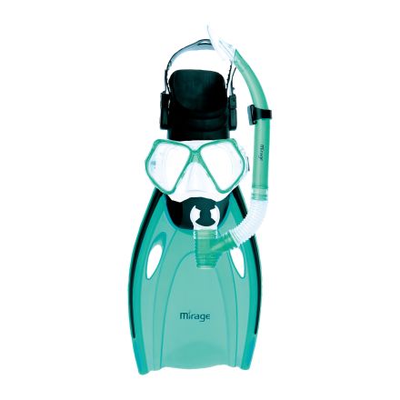 MIRAGE FSET51 NOMAD ADULT MASK, SNORKEL & FIN SET - GREEN
