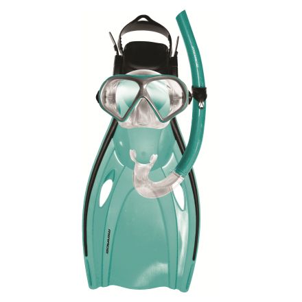 MIRAGE FSET12 MISSION ADULT MASK, SNORKEL & FIN SET - TEAL