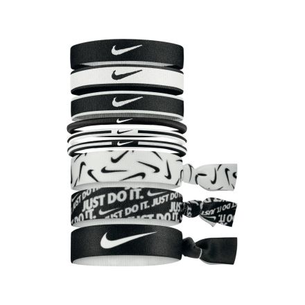 Nike Mixed Hairbands 9pk -Black/White/Black-OSFM
