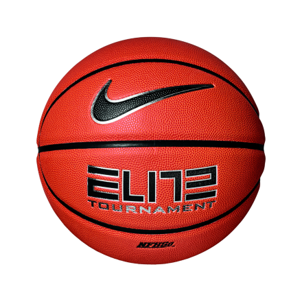 Nike Elite Tournament 8P Basketball - Amber/Black/Metallic Silver- Size 7